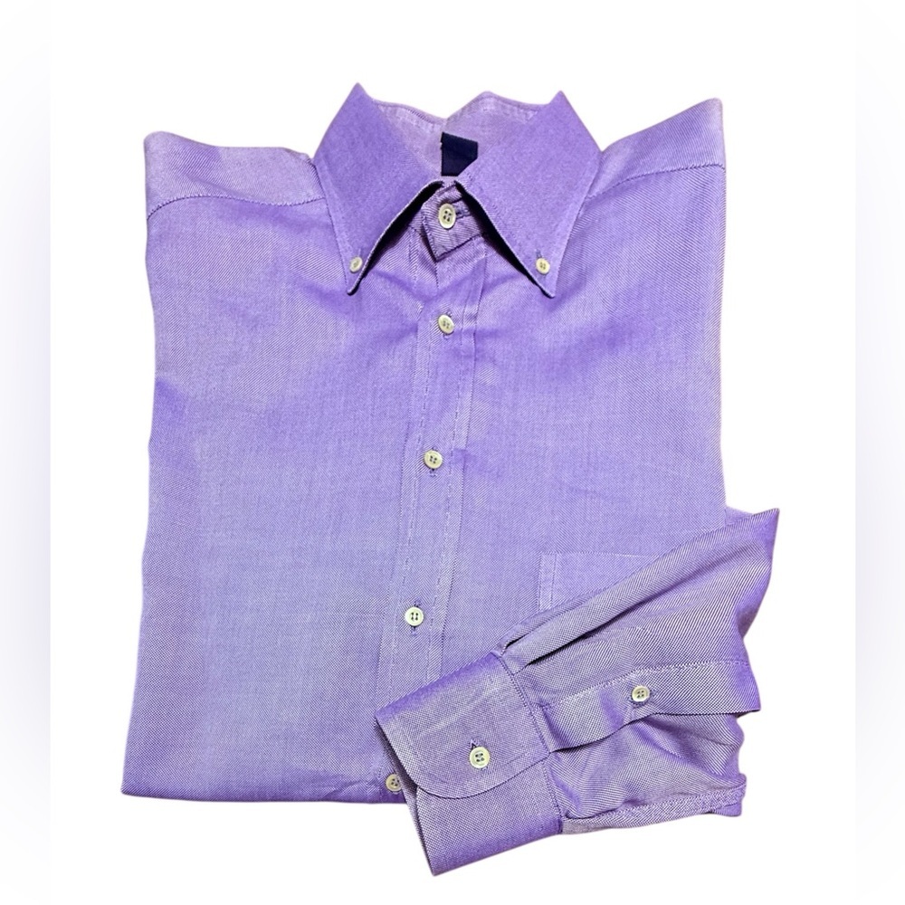 Jeff Rose 100% Cotton Golf Button Down Dress Shirt Purple Size Large